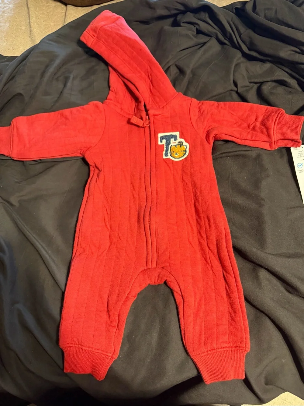Carter's Red Hooded Baby One-Piece with Tiger Patch